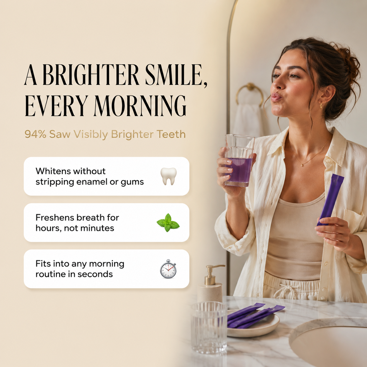 Natural Vegan Purple Whitening Mouthwash